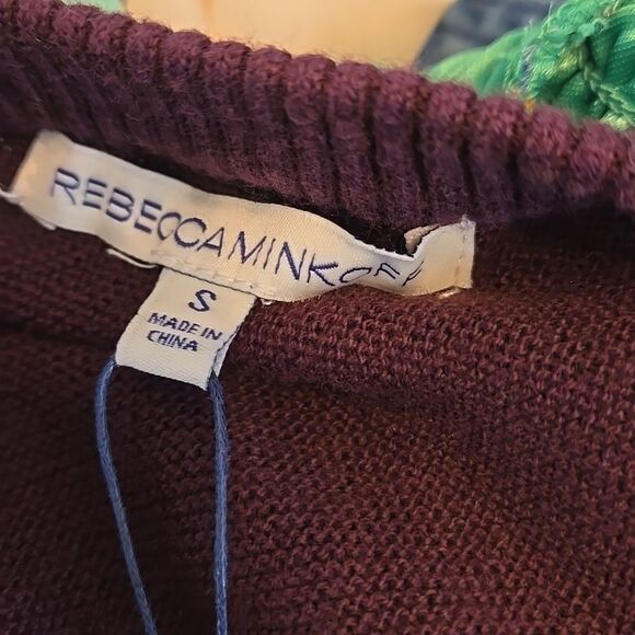 Rebecca Minkoff Deep Grape Purple Off-the-Shoulder Sweater NWT - Picture 6 of 7